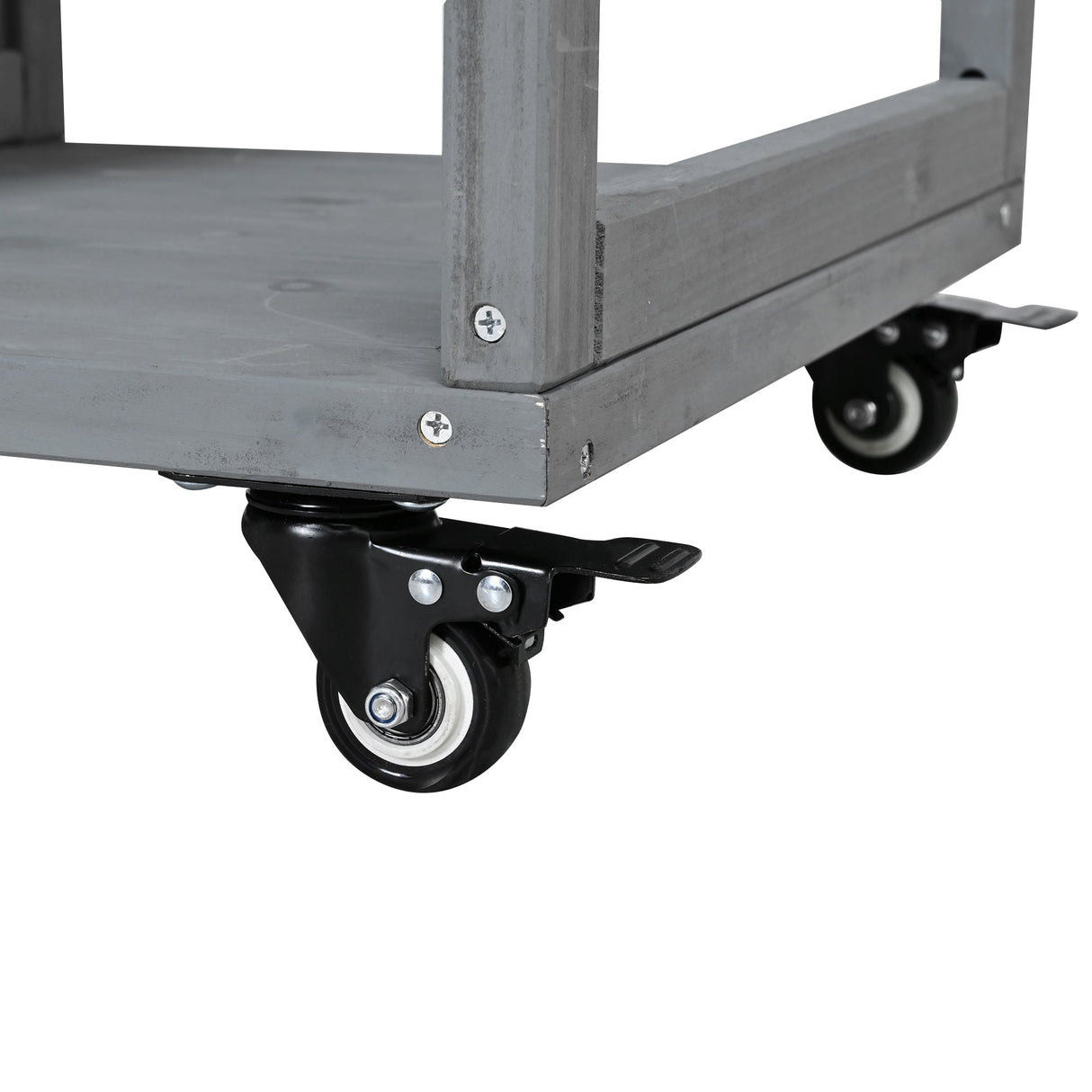 Outdoor Kitchen Island Fir Wood Prep Station with Stainless Steel Top