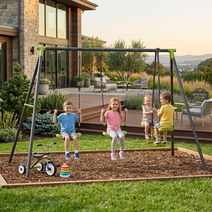Triple Children Metal Safe Swing Set