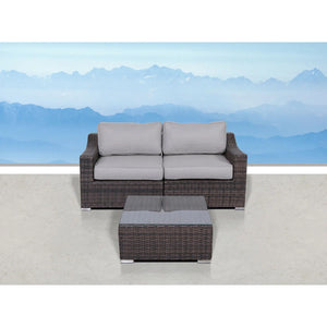 Outdoor Wicker Conversation Set With Cushions, All Weather