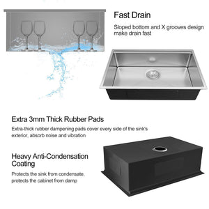32" x 18" Undermount Workstation Sink