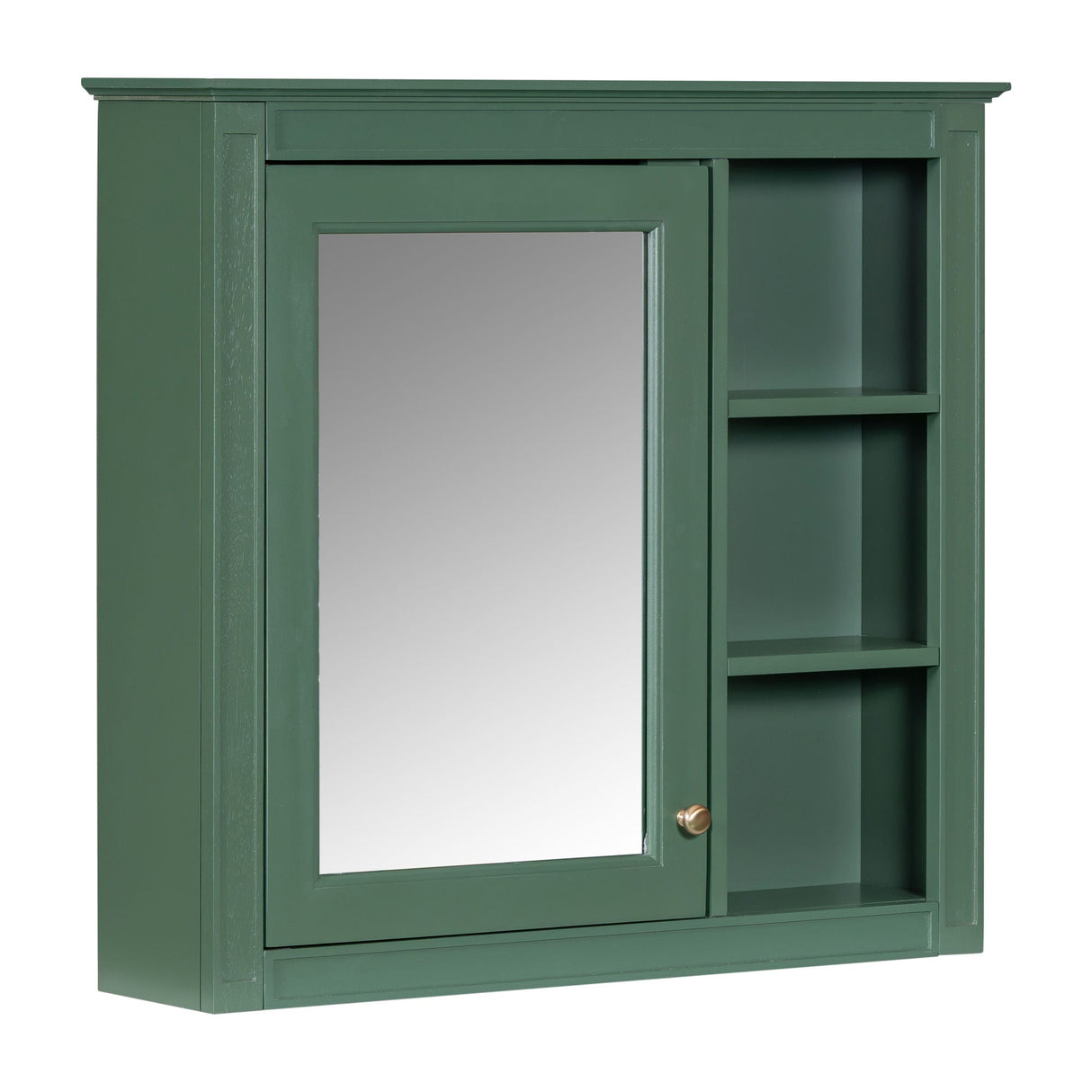 Bathroom Vanity With Top Sink, 2 Doors And 3 Drawers, Freestanding Set With Mirror Cabinet