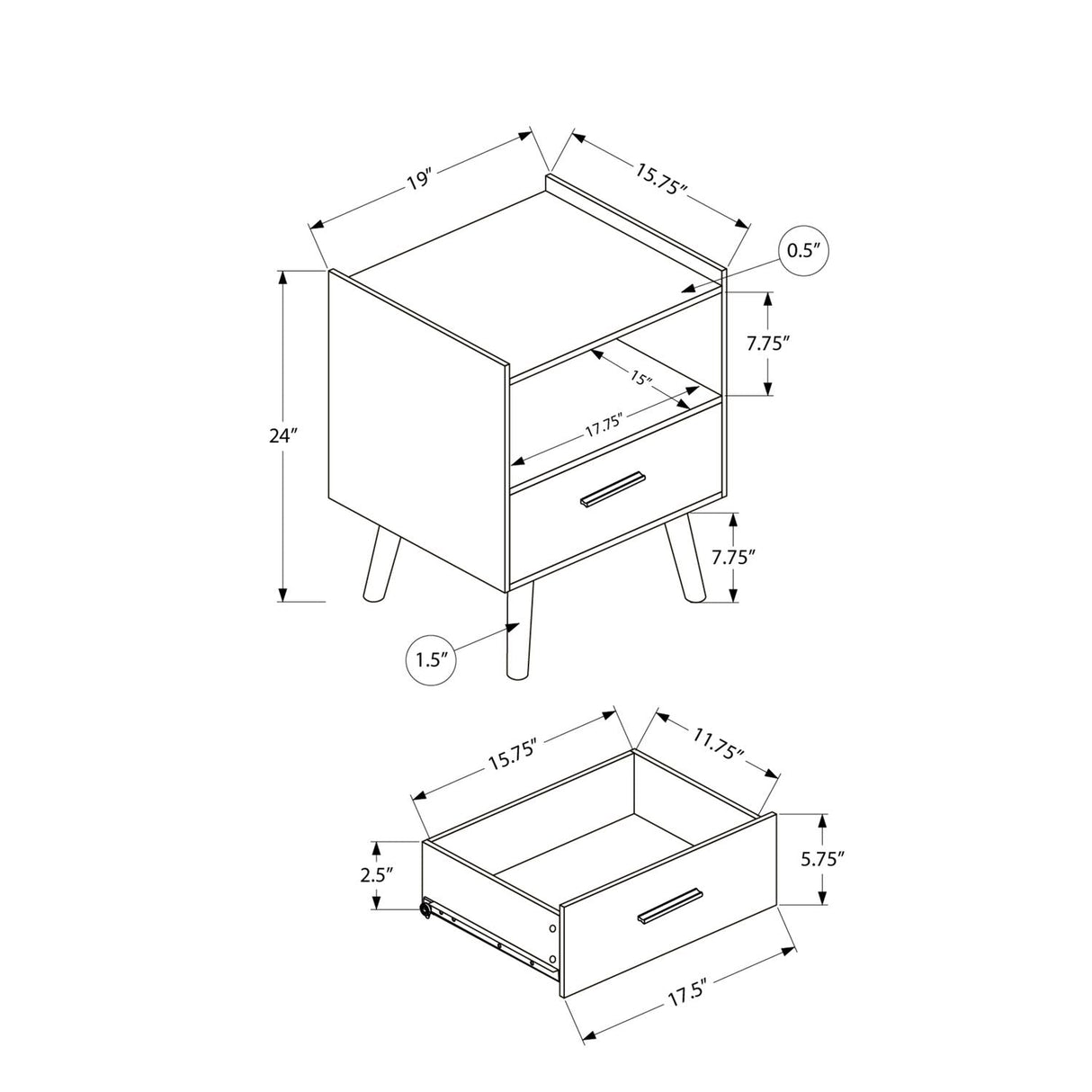 Modern Accent Table With Storage Drawer