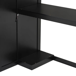 Gaming Loft Bed With Desk And Storage, LED Lights