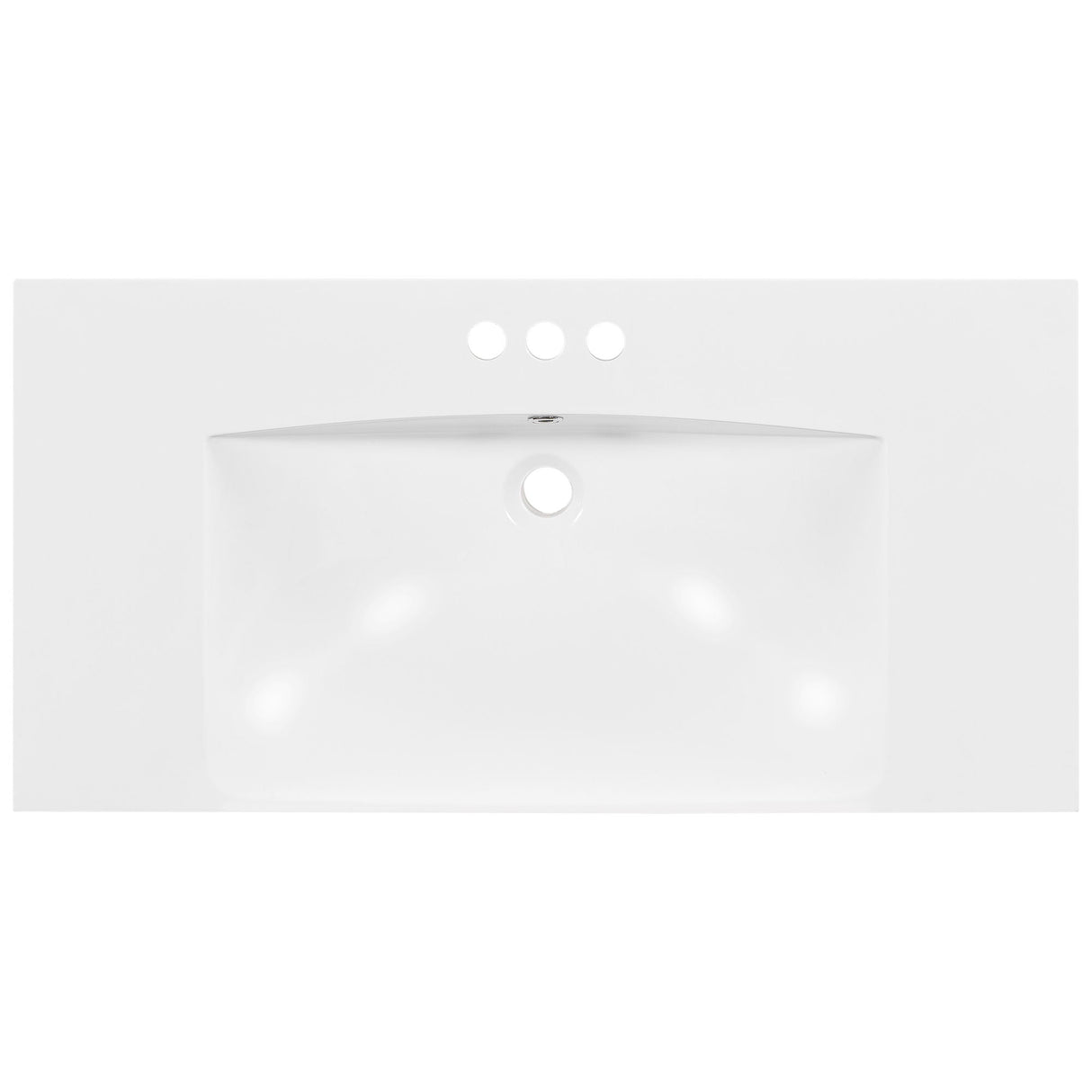 Single Bathroom Basin Sink Vanity Top with 3 Faucet Holes
