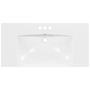Single Bathroom Basin Sink Vanity Top with 3 Faucet Holes
