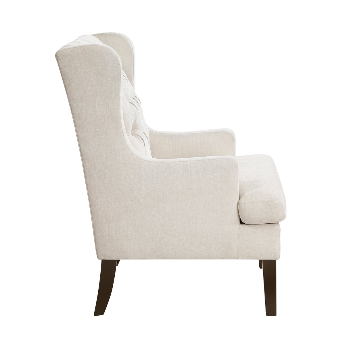 Button-Tufted Upholstered High Back Accent Chair