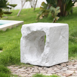 Lyra Outdoor Patio Karst Cave Inspired MGO Side Table White