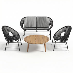Nusa Outdoor Patio 4-Pcs Chat Set
