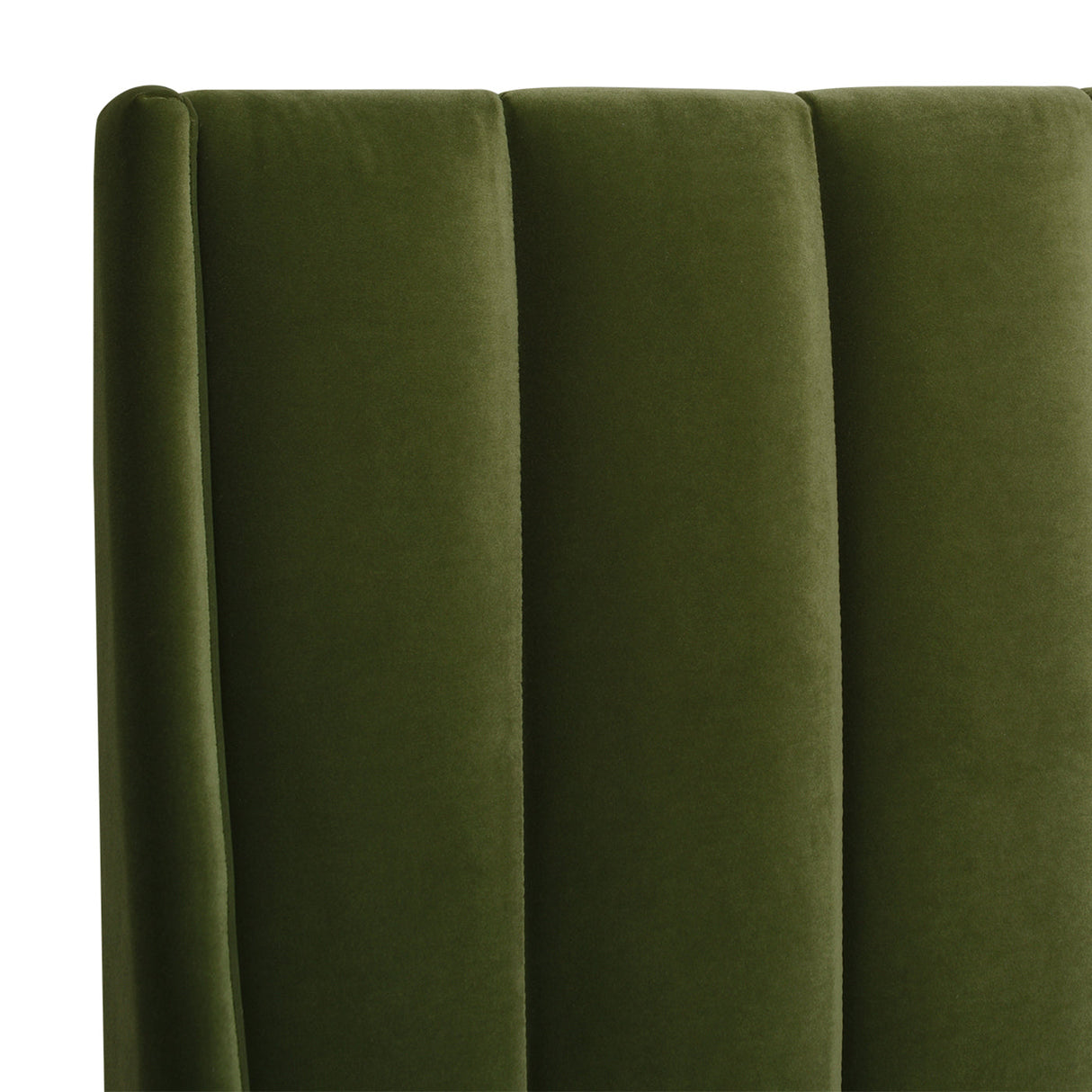 Aspen Vertical Tufted Headboard Platform Bed Set, King, Olive Green Performance Velvet