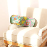 Decorative Suzani Embroidered Bolster Pillow-21X8'