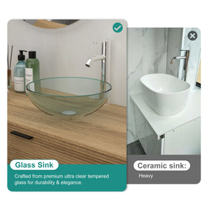 Vessel Sink With Faucet And Pop-Up Drain