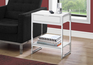 Accent Side Table With Storage Drawer And Spacious Tabletop