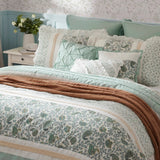 9 Piece Cotton Percale Comforter Set Aqua