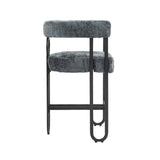 Household bar stools set of 2, modern upholstered with back