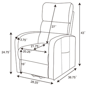 Royston - Upholstered Power Lift Recliner With Remote Comfort - Black