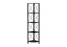 4-Tier Corner Bookshelf with Marble Look and Metal Frame