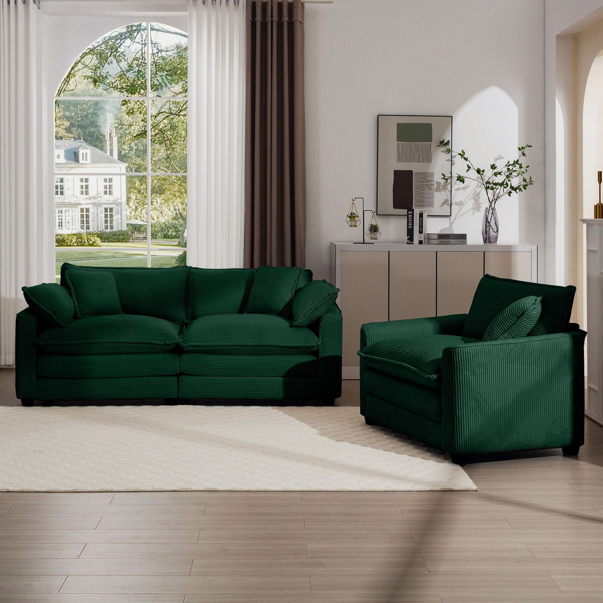 Elegant Oversized Sectional Sofa Set With Deep Seats And Flexible Layout