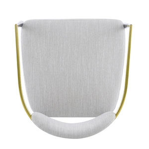 Mid Century Modern Upholstered Accent Armchair With Tapered Legs - Beige / Black / Gold
