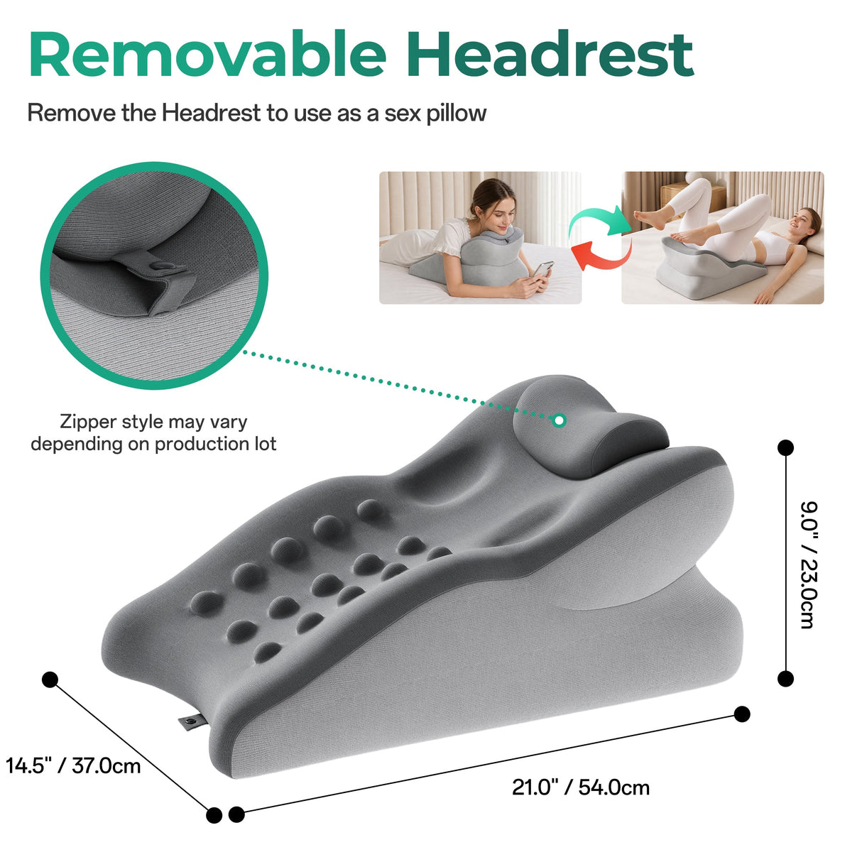 Ergonomic 27° Memory Foam Support Pillow