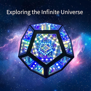 Infinity Mirror Light RGB Dodecahedron Lamp for Gaming Room & Desk Decor