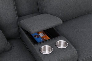 Hannah - Sectional Sofa With Ottoman - Dark Gray