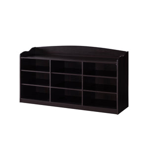 Entryway Shoe Bench Open Shelve Shoe Rack Fits 18 Pairs of Shoes Red Cocoa