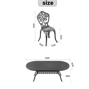9-Piece Set Of All-Weather Cast Aluminum Dining Furniture Set With