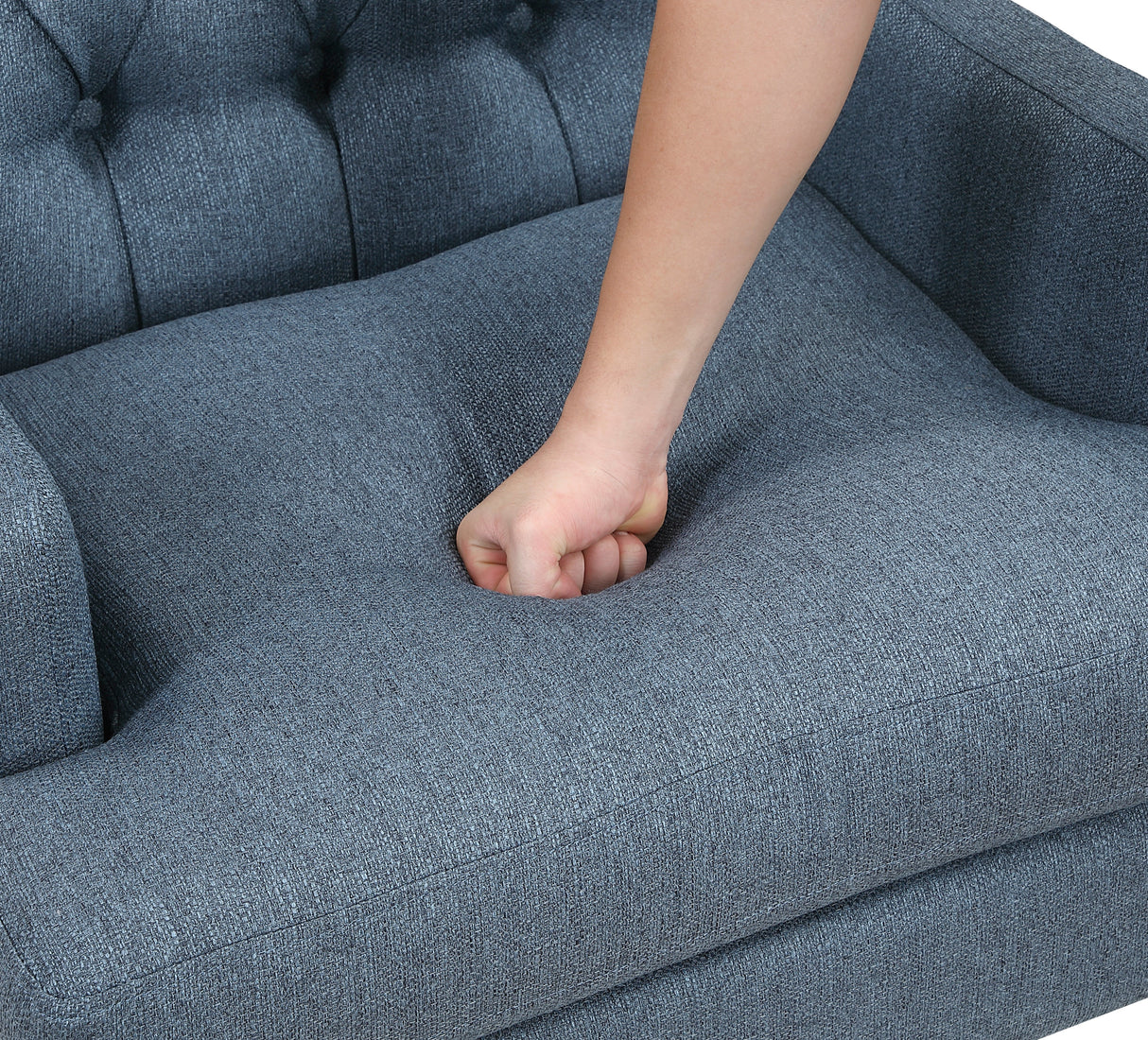 Button-Tufted Upholstered High Back Accent Chair