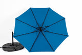 10ft Solar LED Offset Hanging Market Patio Umbrella (Dark Blue)