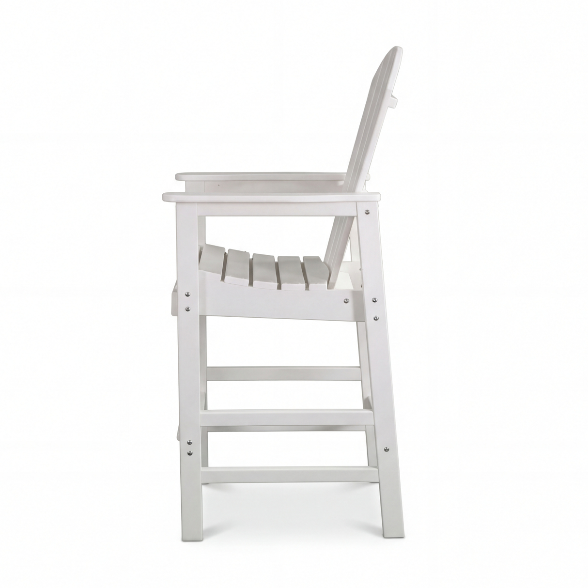 HDPE Bar Height Adirondack Patio Chair with Cup Holder and Armrests