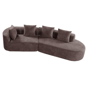 116" Modern Curved Sectional Sofa with High-Density Fully Compressed Sponge