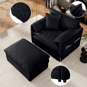 Oversized Chenille Accent Chair Set of 2