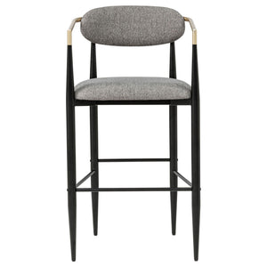 Tina Fabric Upholstered Bar Chair Dark Grey (Set of 2)