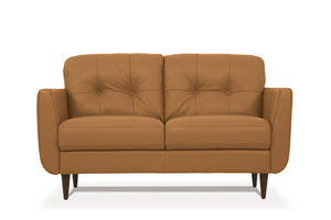 Radwan Camel Leather Loveseat (Assembled)