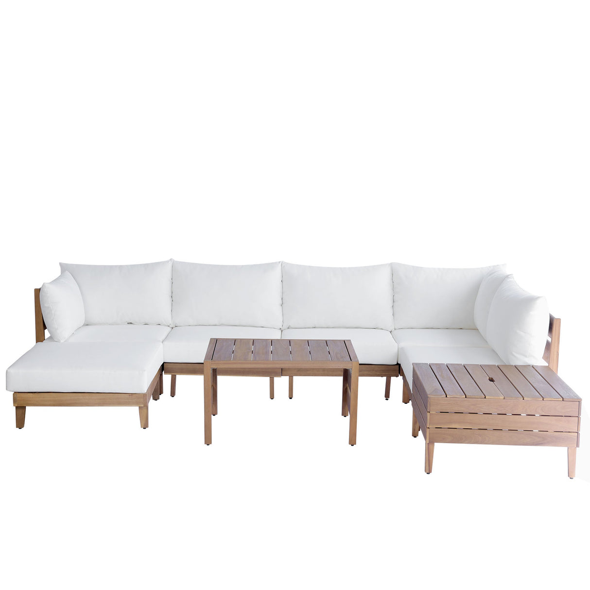TOPMAX 8-Piece Acacia Wood Outdoor Patio Sofa Set