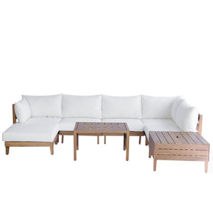 TOPMAX 8-Piece Acacia Wood Outdoor Patio Sofa Set