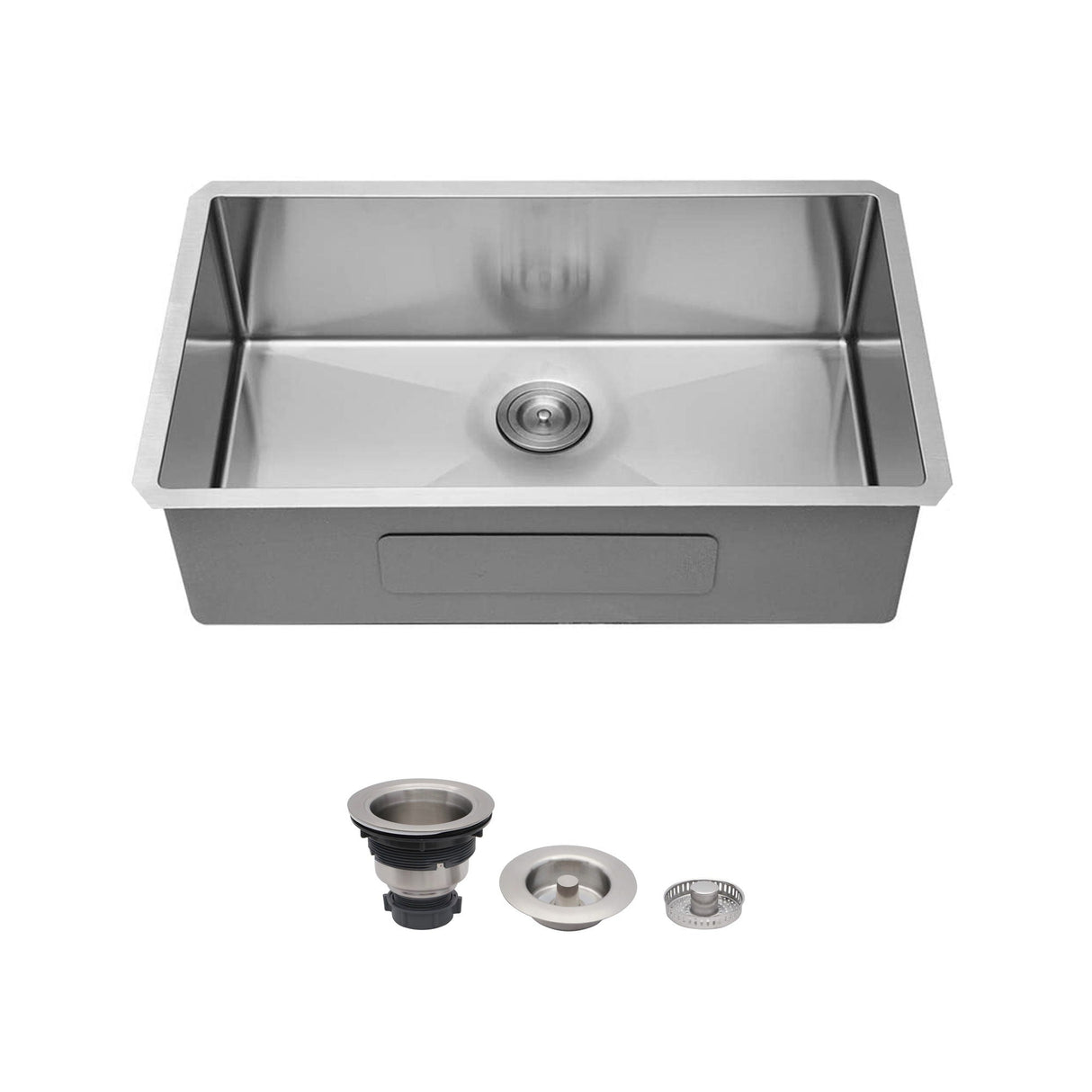 Undermount Kitchen Sink Deep Single Bowl - Brushed Nickel