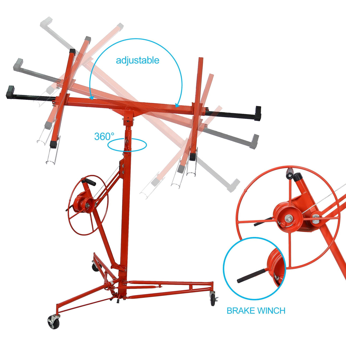 Heavy Duty Drywall Lift Panel Hoist With Adjustable Height