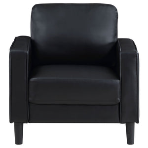 Weld 3 Piece Upholstered Track Arm Sofa Set - Black