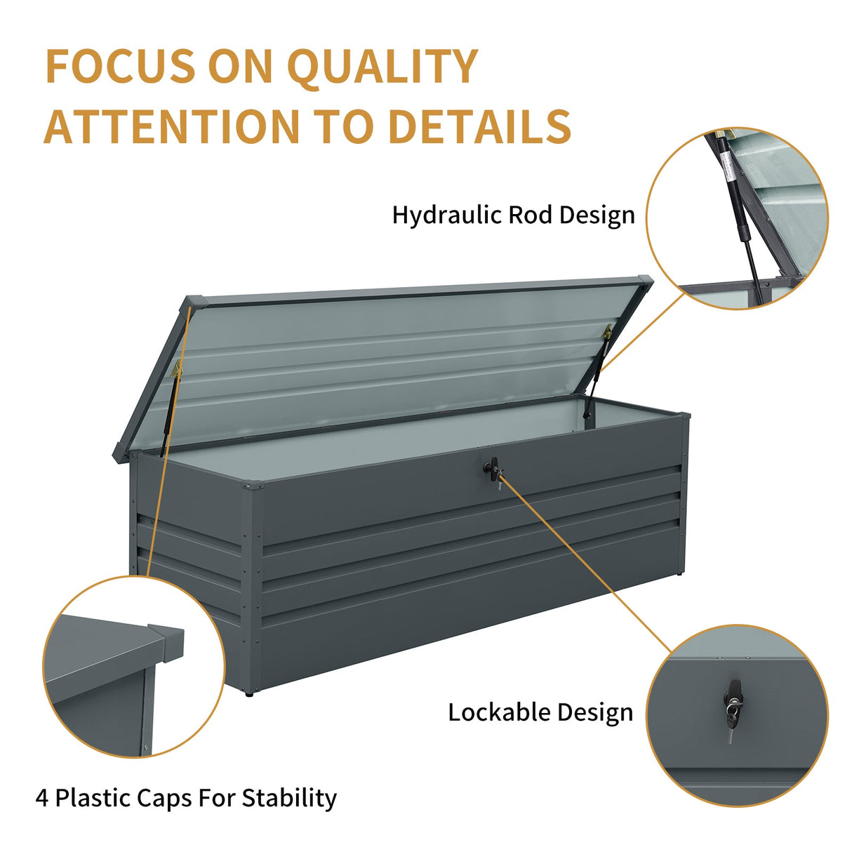 260 Gallon Metal Outdoor Deck Box