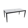 Outdoor Modern Patio Dining Table, Post Tapered Legs, Weatherproof & Rust Free