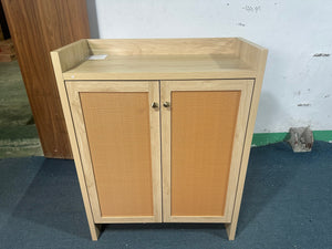 42.5" Tall Rattan Shoe Cabinet with Doors