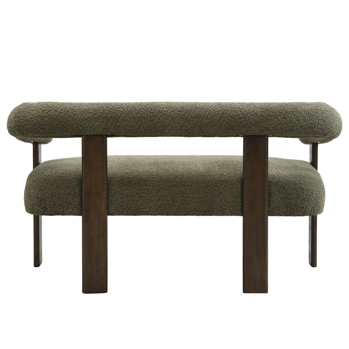 Round Armrest Loveseat (Green + Brown)