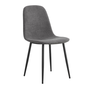 Modern Medieval Style Cushioned Side Chairs Set With Metal Legs For Kitchens