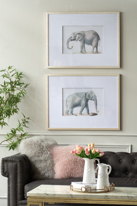 23.6x31.5'-Fake-Elephant-Pencil-Drawings,-Set-of-2-Wall-Art