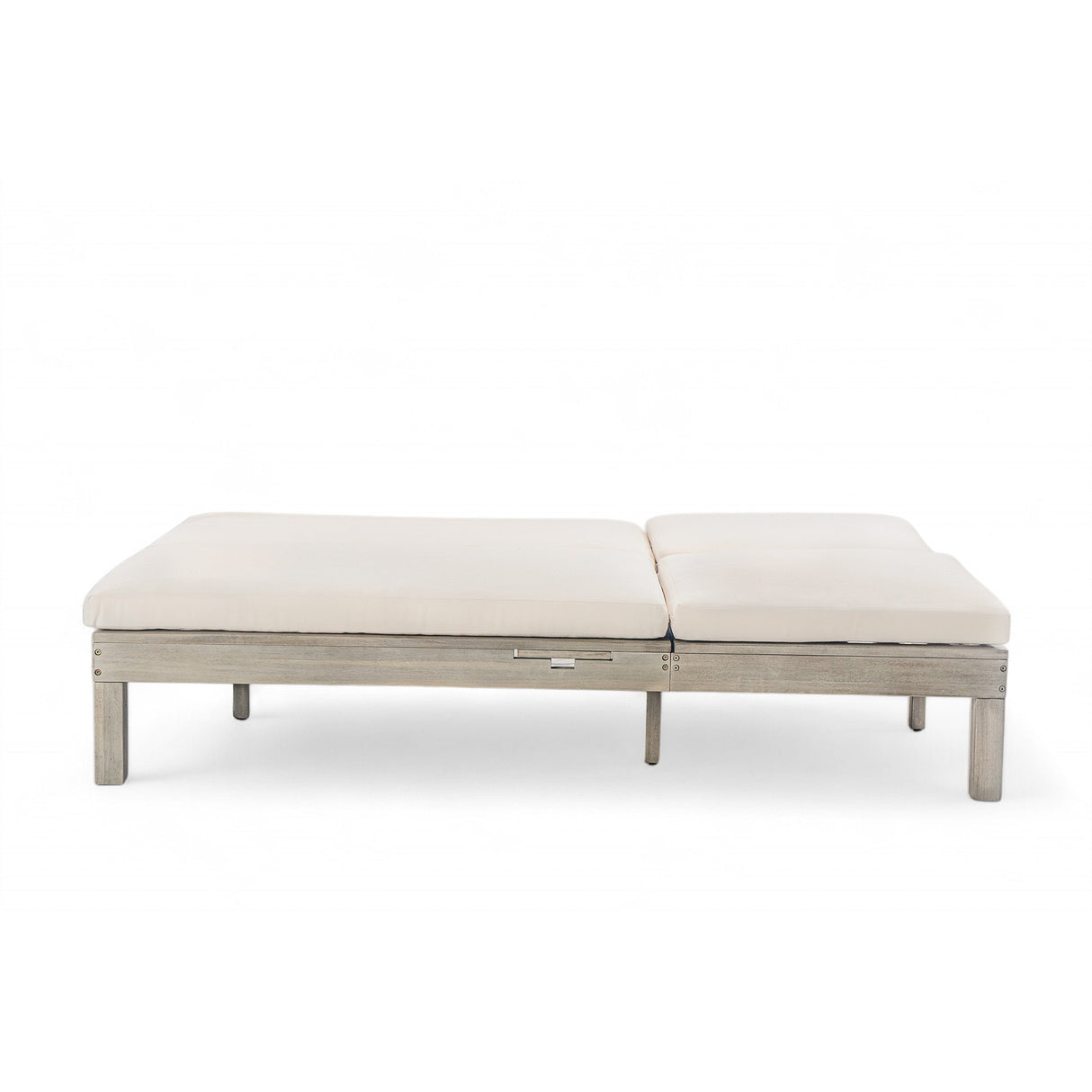 TREXM 5-Position Adjustable Backrest Double Chaise Lounge Outdoor