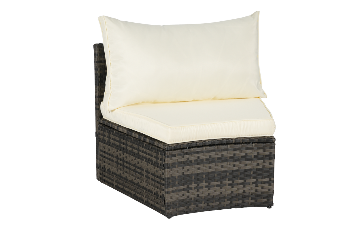 Outdoor Patio Furniture 11-Piece Half-Moon Sectional Round Patio Sofa Set