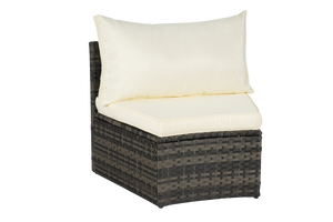 Outdoor Patio Furniture 11-Piece Half-Moon Sectional Round Patio Sofa Set