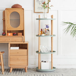 Storage Shelf, 360° Rotating Bookshelf, Bookcase With Large-Capacity Storage Space, Multifunctional Storage Rack, Compact Design For Living Room