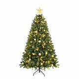 7.5FT Pre-Lit Christmas Tree with 550 Warm White LEDs – 1350 PVC Hard Tips